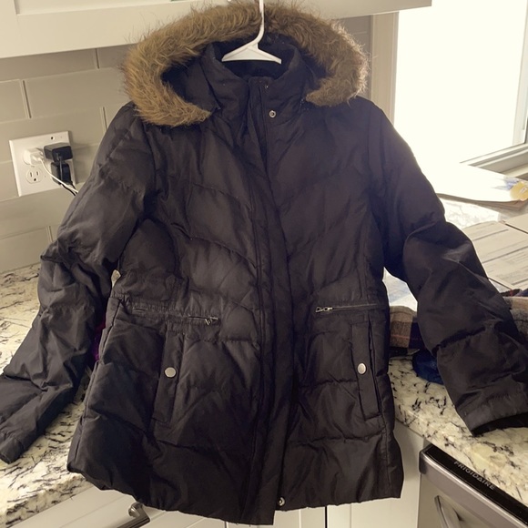 Larry Levine Petite hooded Down Coat - Picture 1 of 3